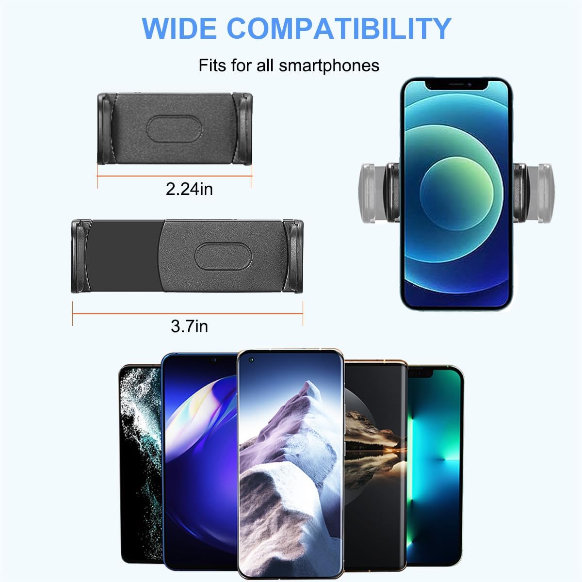 JCWINY Mic Stand Phone Holder, Flexible Phone Holder for Microphone Stand, Adjustable iPhone Mic Stand Holders, Music Stands Phone Holders for iPhone 14 13 12 MAX Pro Samsung Galaxy All Smartphones