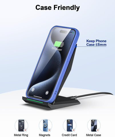 NANAMI Fast Wireless Charger, Wireless Charging Stand