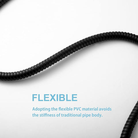 OFFO Shower Hose, 120 in Kink Free Stainless Steel Shower Hose Attachment Electroplating Handheld Shower Head Hose Flex Hoses Extension with Brass Insert & Nut for Pet Bathing Cleaning, Matte Black