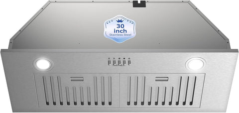 Hermitlux Insert Range Hood 30″ Built-in Vent Hood, 600 CFM for Kitchen