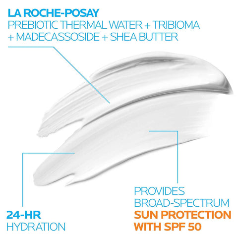 La Roche-Posay Cicaplast Balm B5 UV SPF 50, Vitamin B5 + Shea Butter + Tribioma + Madecassoside + Zinc Oxide Sunscreen, Post Treatment Skin Protectant With SPF, Multi-Purpose Cream For Dry Skin