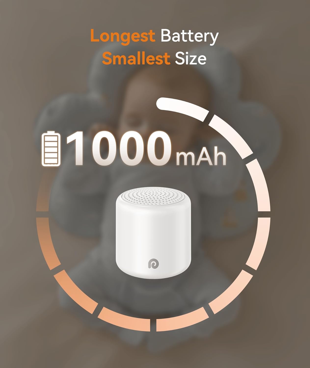 Dreamegg Portable White Noise Machine, 1000mAh Battery, Travel Sleep, Cream