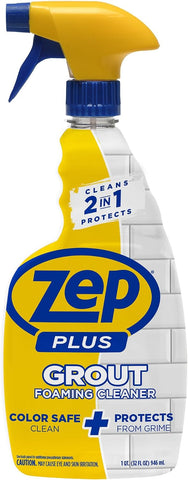 Zep Grout Cleaner and Brightener - ZU104632 - Deep Cleaning Formula Plus Grout Foaming Cleaner - R54212-2-in-1 benefits Deep Clean plus Everyday Clean & Protect