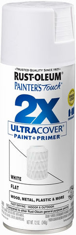 Rust-Oleum 249126-6PK Painter's Touch 2X Ultra Cover Spray Paint, 12 oz, Flat White, 6 Pack