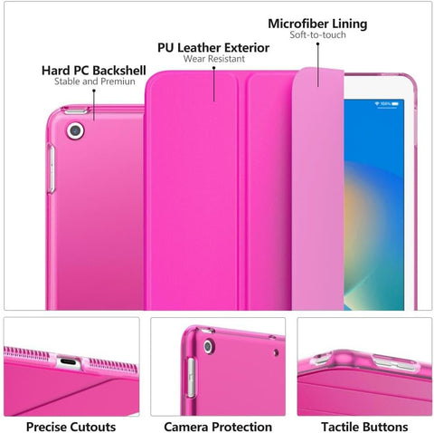 Moko Smart Case for iPad 9th/ 8th/ 7th Generation Case 10.2 Inch,Pitaya Red