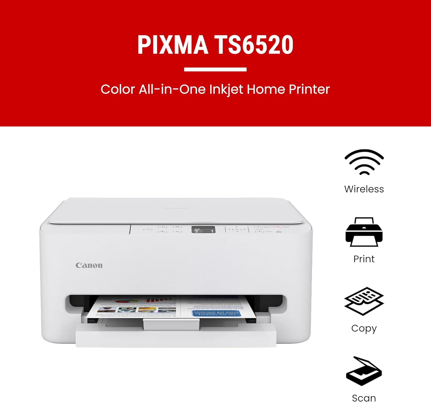 Canon PIXMA TS6520 Wireless Color Inkjet Printer Duplex Printing