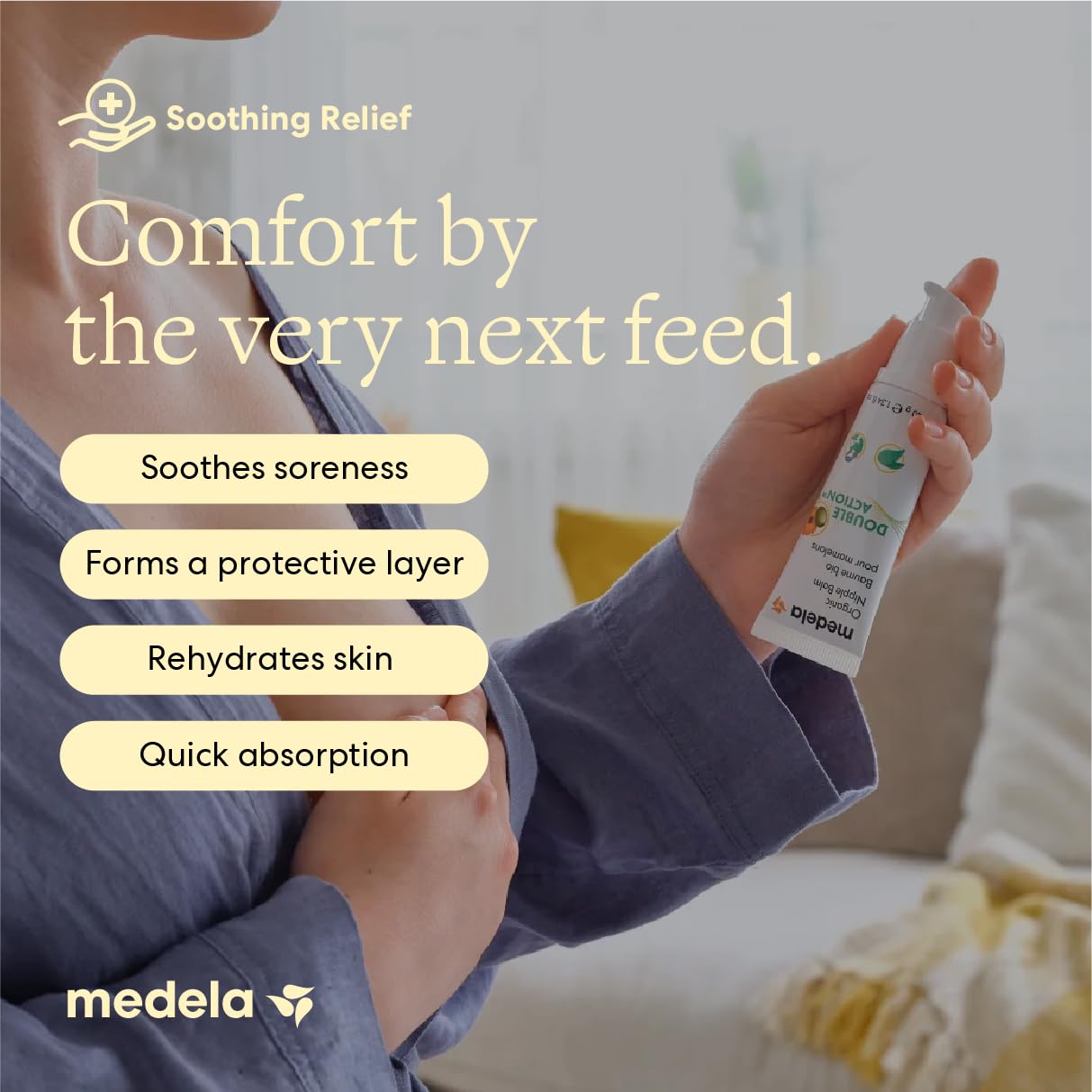 Medela Organic Nipple Cream, Soothing, For Breastfeeding & Pumping, 40g