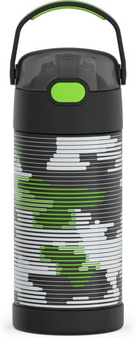 THERMOS FUNTAINER Water Bottle with Straw, 12oz, Inline Camo