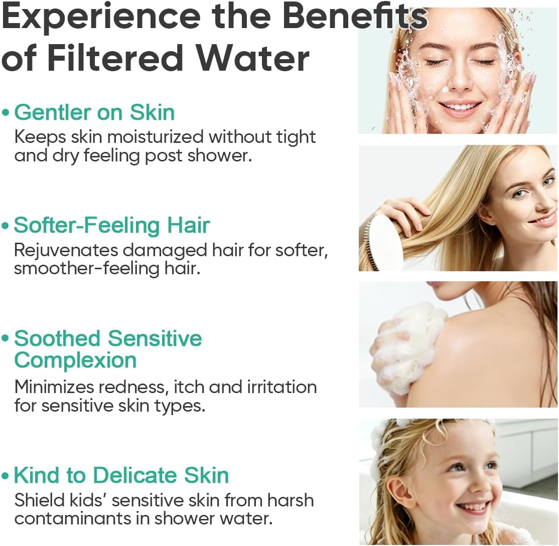 Cobbe 6 Spray High Pressure Filtered Shower Head for Hard Water Combo