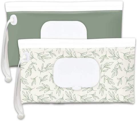 cephira Baby wipes dispenser，portable baby wipes holder for outdoor, Refillable baby wipes container, on the go wet wipe pouch for travel, resuable wipes dispenser for hiking (sage)