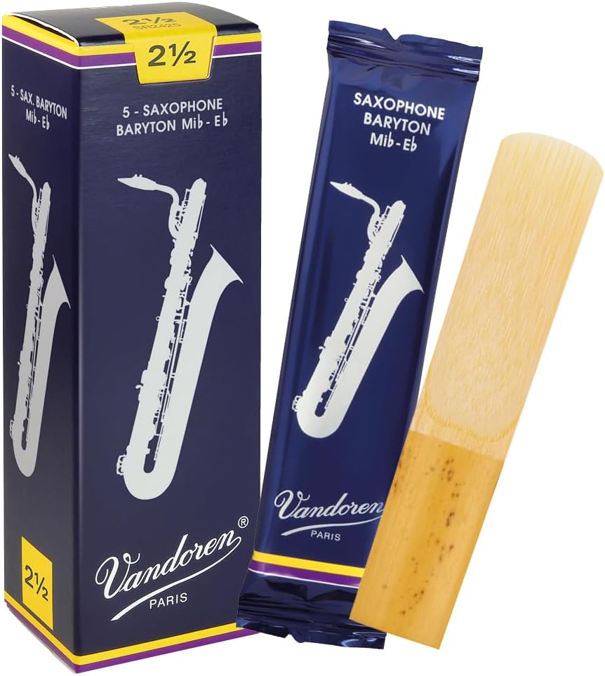 Vandoren SR2425 Bari Sax Traditional Reeds Strength 2.5; Box of 5