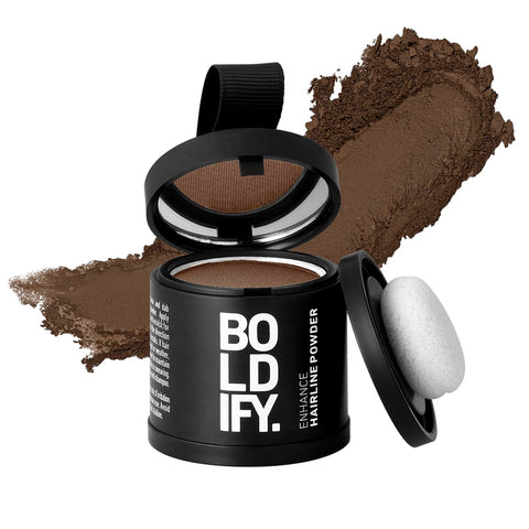 BOLDIFY Hairline Powder - Root Touch Up & Hair Loss Cover Up, Instant Gray Coverage 48-Hour Stain-Proof Hair Color Powder for Women & Men, Hair Fibers and Hair Topper Alternative (Light Brown)