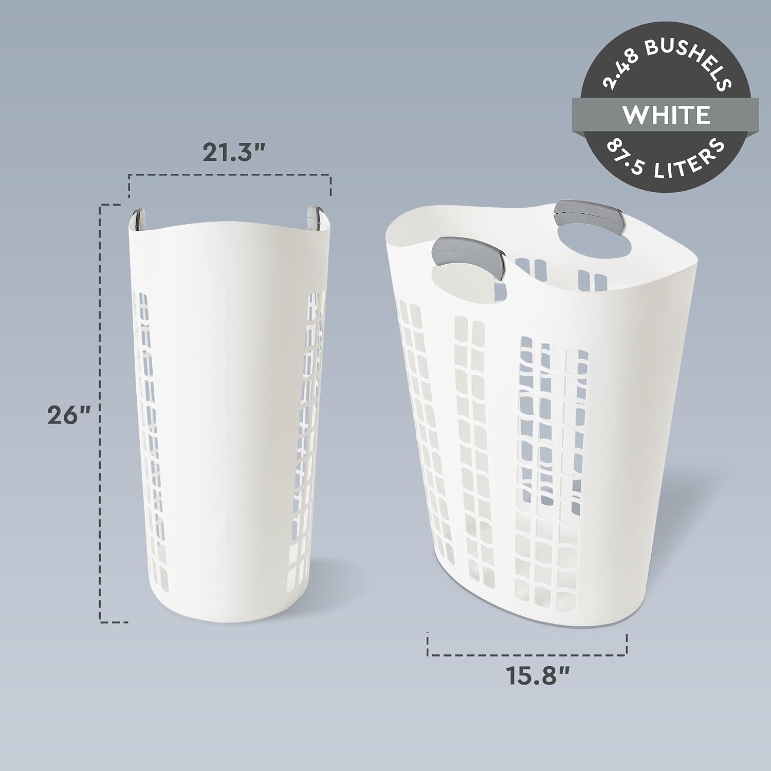 Gracious Living 4 Pack Easy Carry Flex Hamper, Large 87.5L Laundry Basket