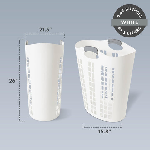Gracious Living 4 Pack Easy Carry Flex Hamper, Large 87.5L Laundry Basket