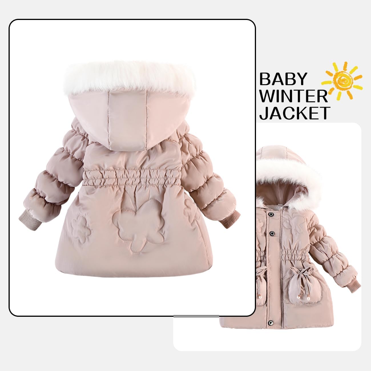 Toddler Fleece Jackets Winter outerwear Coat For Baby Girl Sweater Clothes