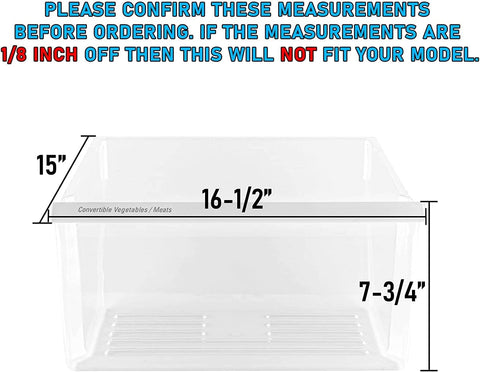 Upgraded Lifetime Appliance 2188656 (Upper) & 2188664 Crisper Bin (Lower) Compatible with Whirlpool Refrigerator - WP2188656, WP2188664