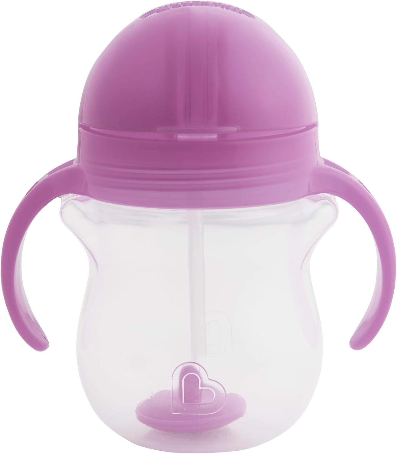 Munchkin Any Angle Sippy Cups for Toddlers, Spill Proof Weighted Straw Cup with Transition Handles for Babies 6 Months and Up, 7 Ounce, 24 Pack, Pink/Purple