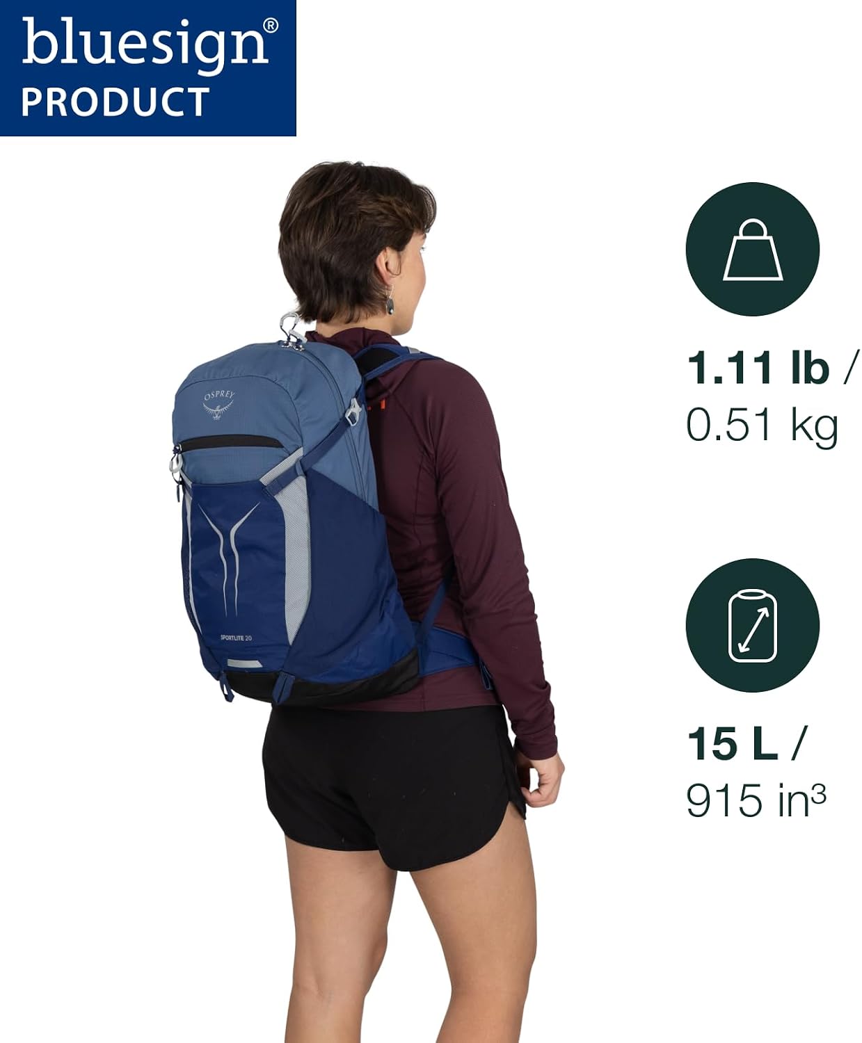 Osprey Sportlite 20L Lightweight Hiking Backpack, Black OS