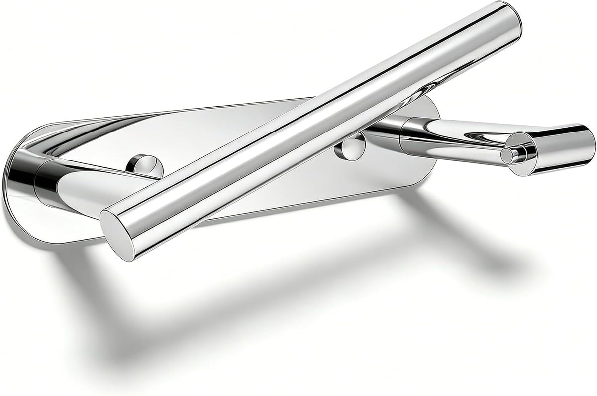 SetSail Toilet Paper Holder Adhesive or Screw-in Mirror Silver