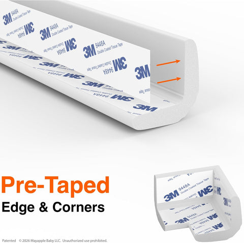 Roving Cove Fireplace Edge Corner Protector, Extra-Wide 9ft Edge 2 Corners