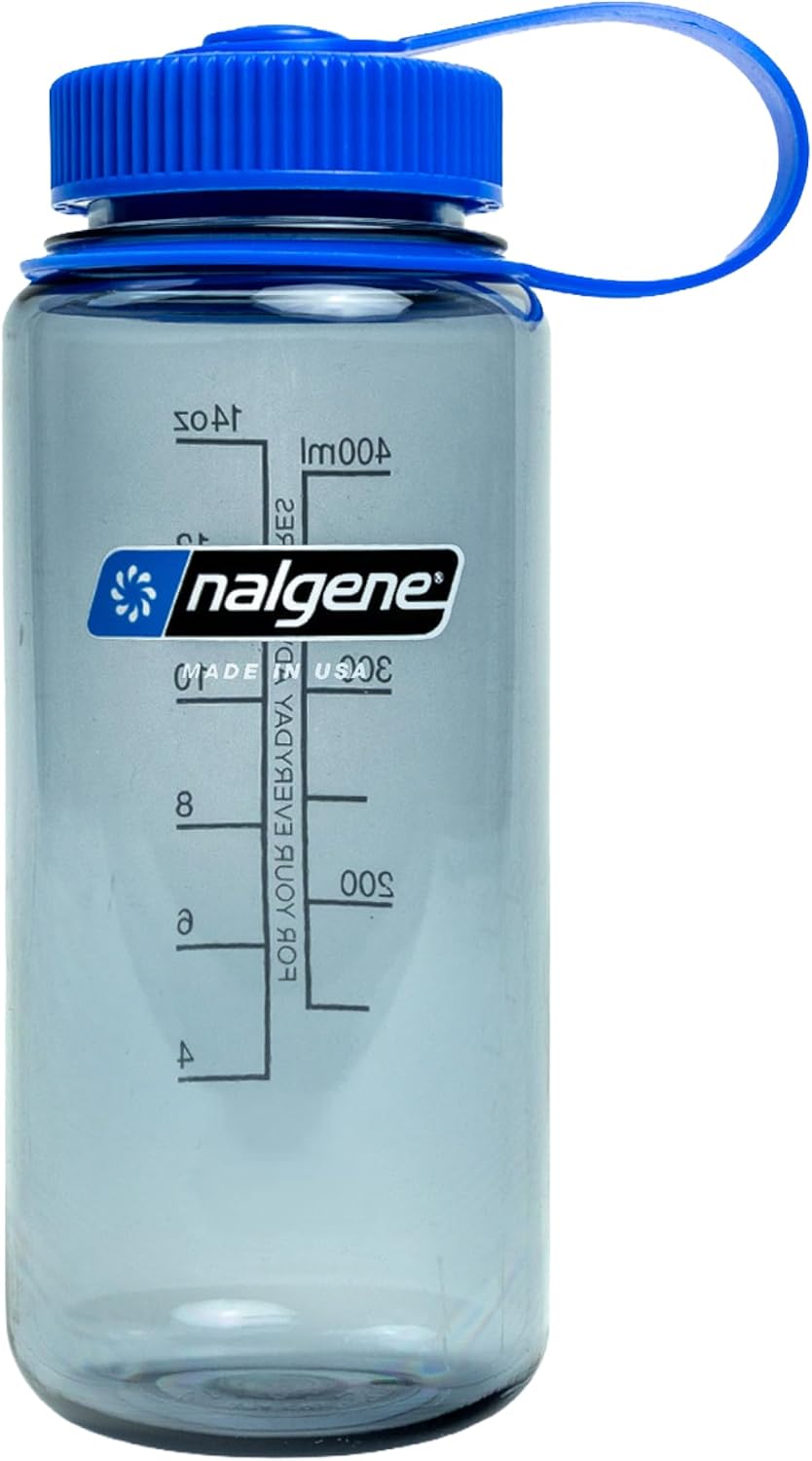 Nalgene 16 oz Wide Mouth Water Bottle, Grey