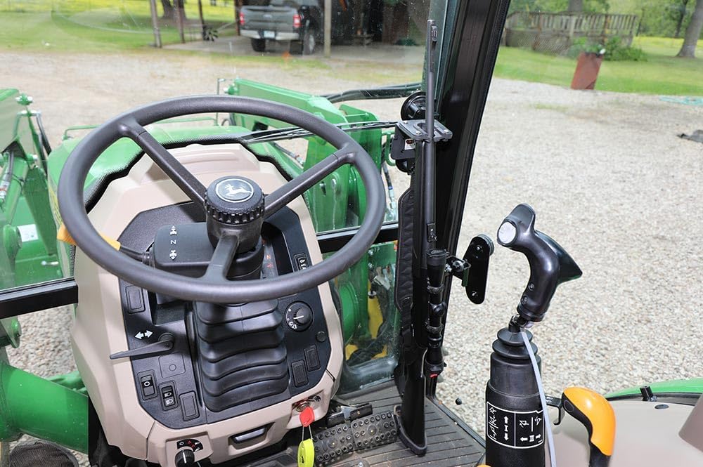 The Gun Grabber Tractor Gun Rack Mounts to Your Tractor Windshield with Extra Insert