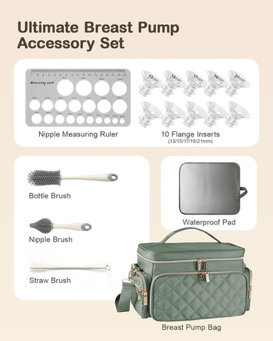 Breast Pump Bag Kit for Spectra S1/S2, Pumping Bag with Bottle Brush Set