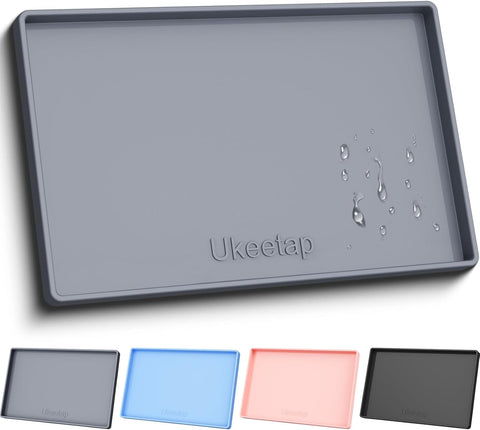 34" x 22" Extra Thick Silicone Mat Waterproof with Raised Edge,