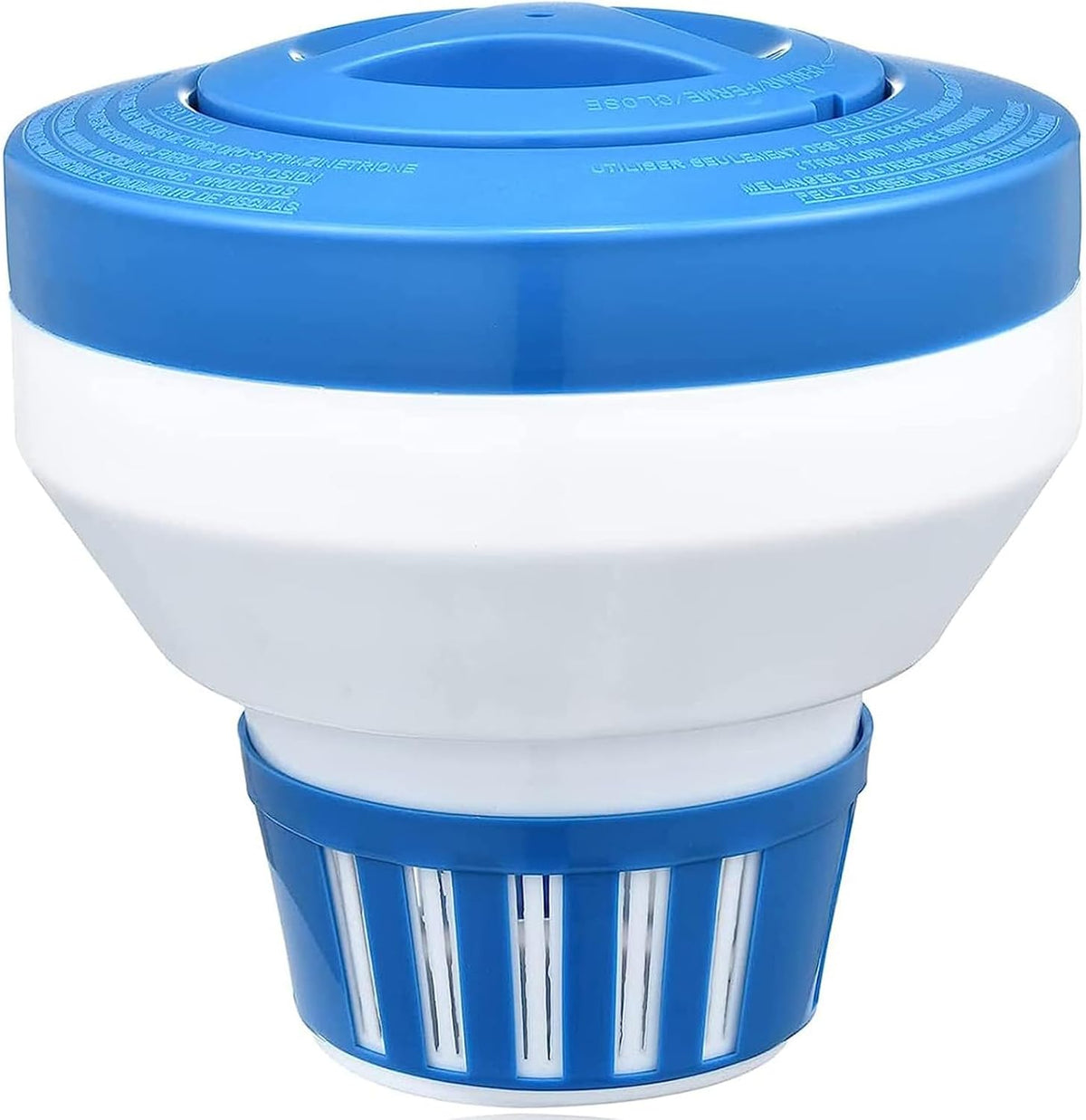 Floating Chlorine Dispenser, Pool Spa Chlorine/Bromine Floater,7" Large Capacity Floating Chlorinator & Bromine Holder Fits 3 Inch Chemical Tablets（Collapsible）