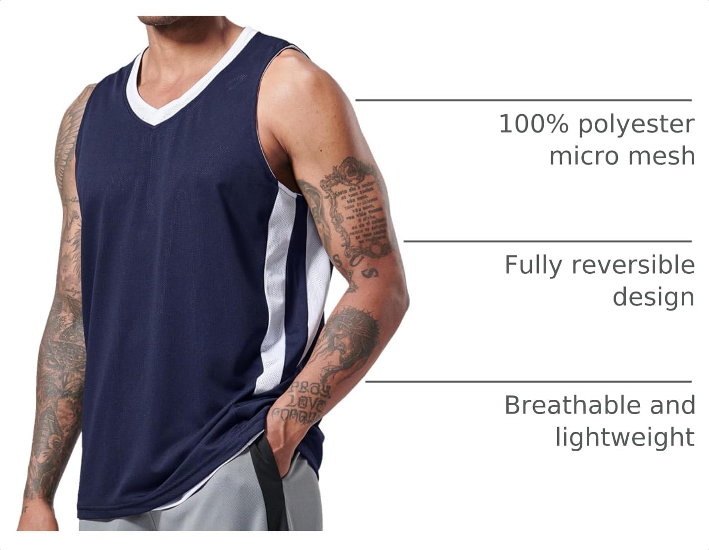 10 Pack Men's Reversible Custom Basketball Jerseys