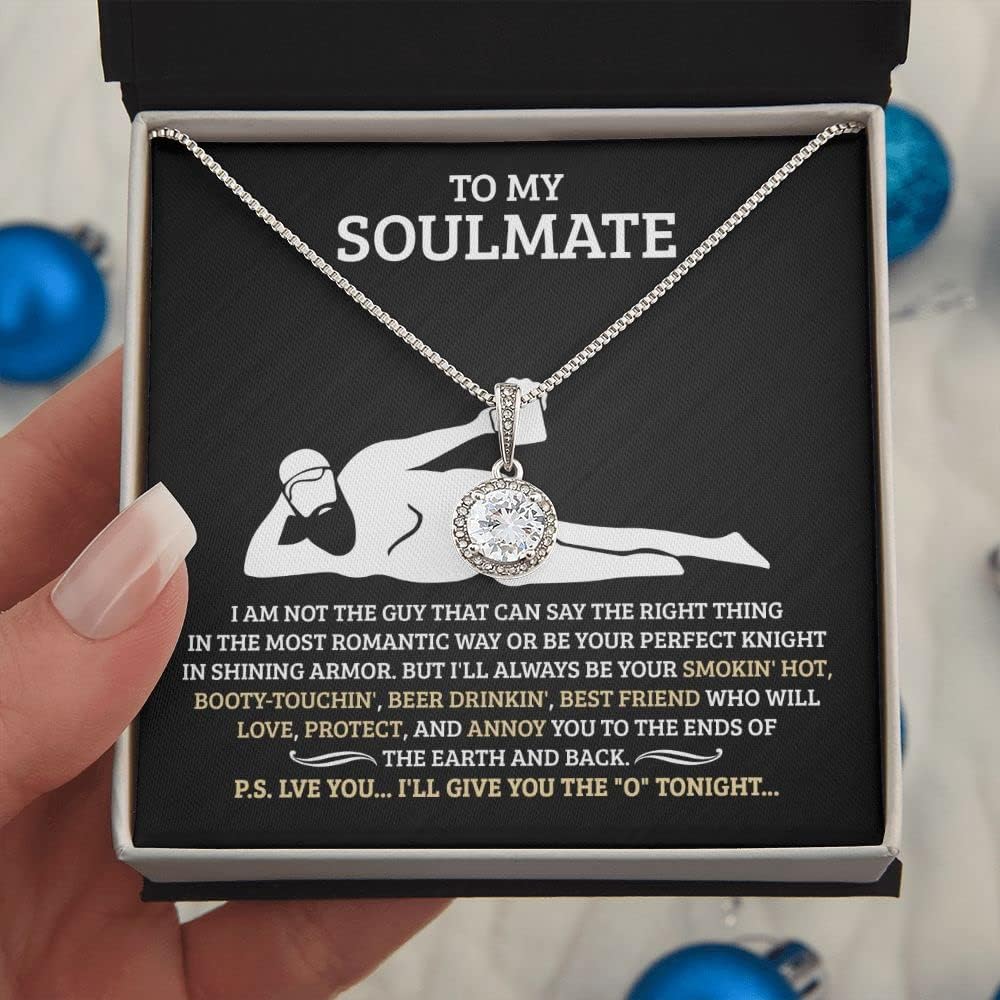 Birthday Gifts for Wife from Husband | Soulmate Necklace with Heartfelt Message Card & Box | Anniversary, Birthday, Christmas or Valentine’s Day Gift for Girlfriend, Fiancée