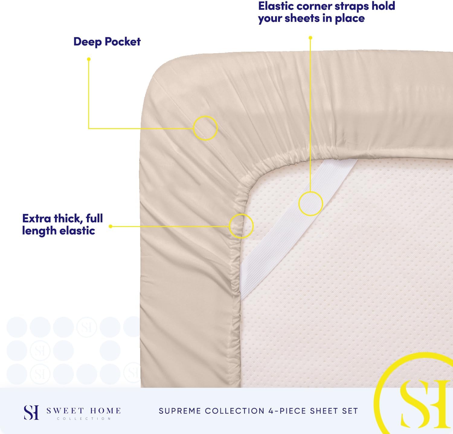 1800 Thread Count Sheet Set – Soft Egyptian Quality Brushed Microfiber Sheets – Luxury Bedding Set with Flat Sheet, Fitted Sheet, 2 Pillow Cases, Queen