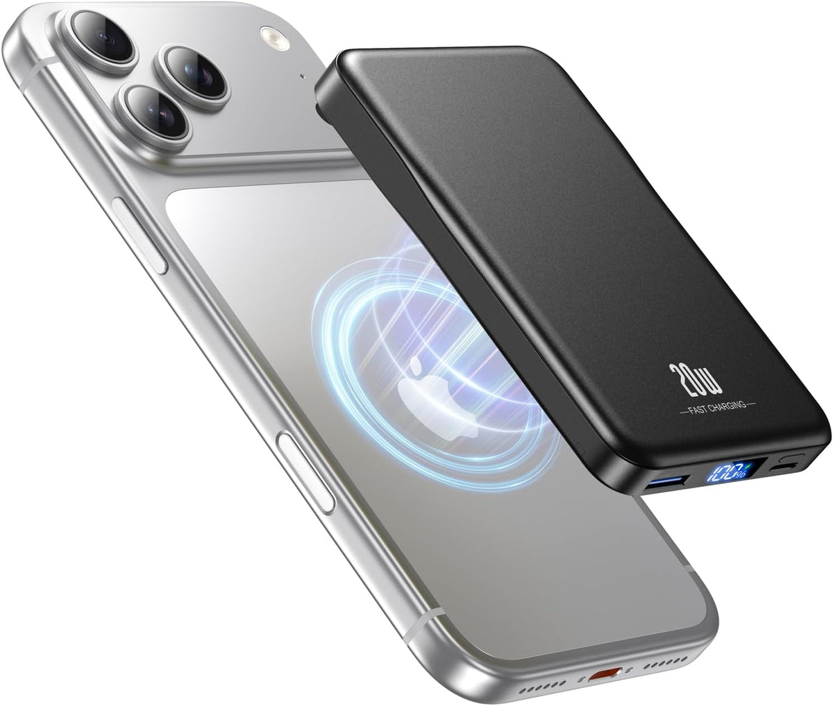 Magnetic Portable Charger 10000mAh, Fast Charging MagSafe Battery Pack