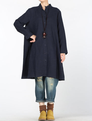 Minibee Women's Button Down Shirts Cotton Linen Blouses Jacket