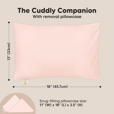 KeaBabies Toddler Pillow with Pillowcase, 12x18 Kids Pillows, Mist Pink