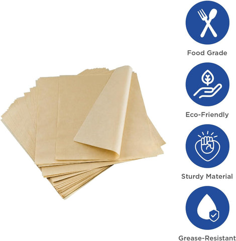 Karat [5,000 ct ] 12" x 12" Deli Paper Sheets | Kraft Grease-Resistant Wrapping Paper | Great for Burgers, Fries, Food Baskets, Containers