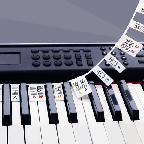 Piano Keyboard Stickers, Removable Silicone Piano Notes Guide for 88 Keys