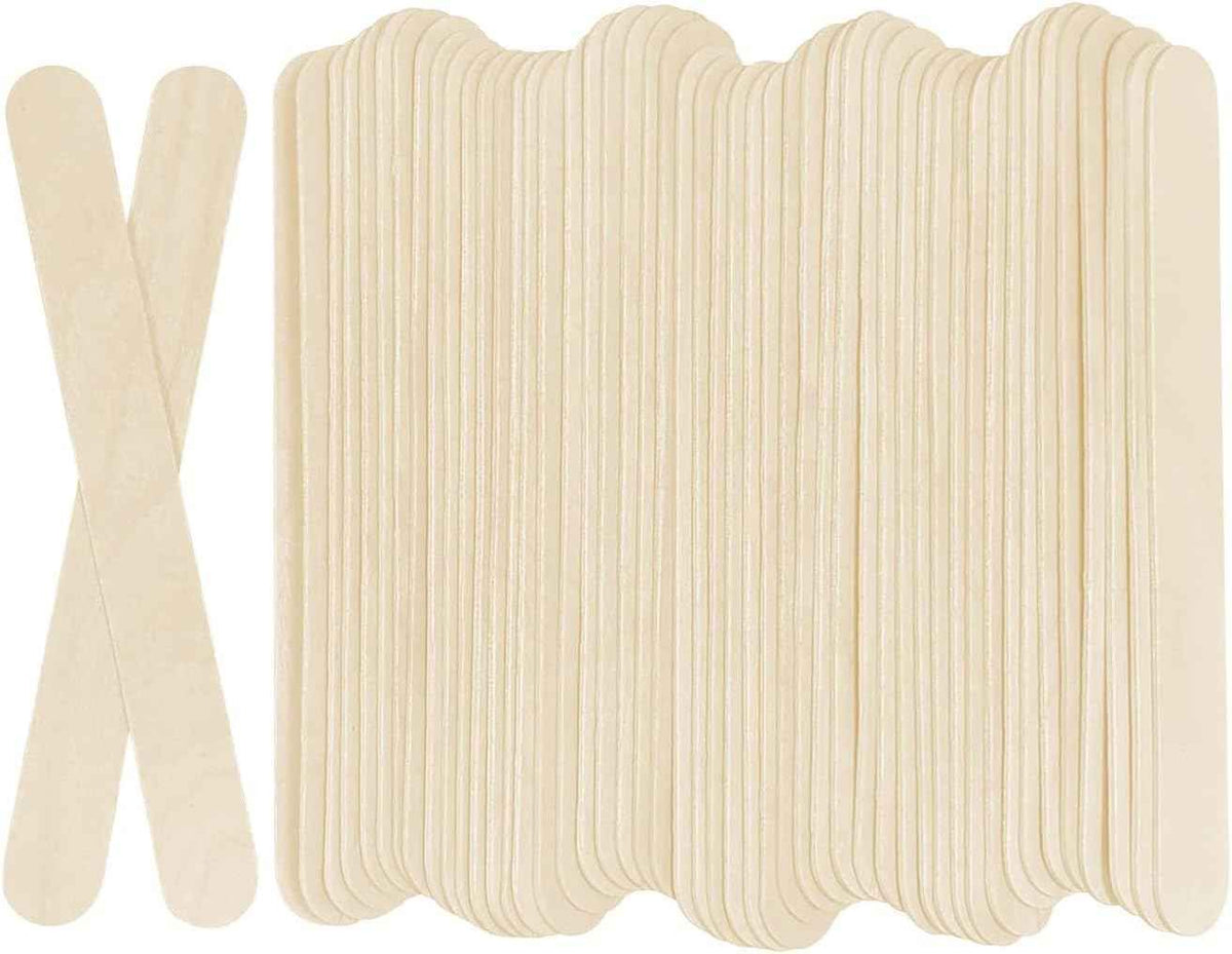 KTOJOY 100Pcs Jumbo Wooden Craft Sticks Popsicle Stick 6” Long x 3/4”Wide Treat Ice Pop for DIY Crafts，Home Art Projects, Classroom Supplies