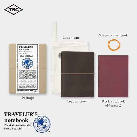 Midori Traveler's Notebook Journal Passport Size - Brown