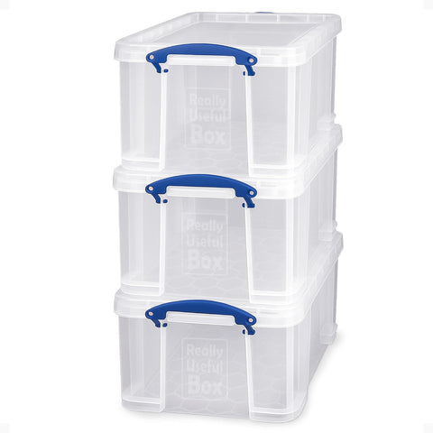 Really Useful Box 32 Liter Storage Container, 3 Pack