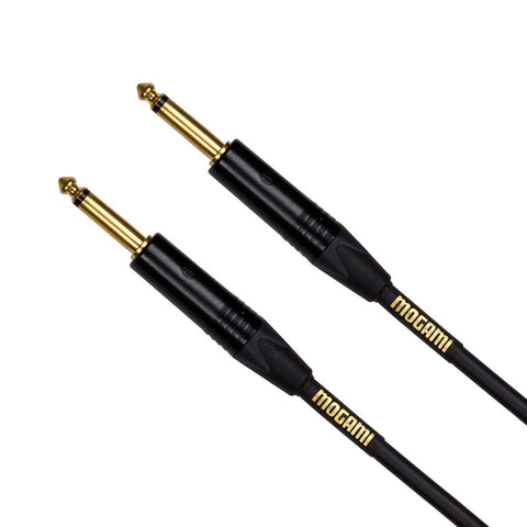 Mogami Gold Instrument 10 Guitar Instrument Cable, 1/4" TS Male Plugs, Gold Contacts, Straight Connectors, 10 Foot, Guitar Cable with OFC Core, Anti-Noise Shielding, Pro Audio Quality