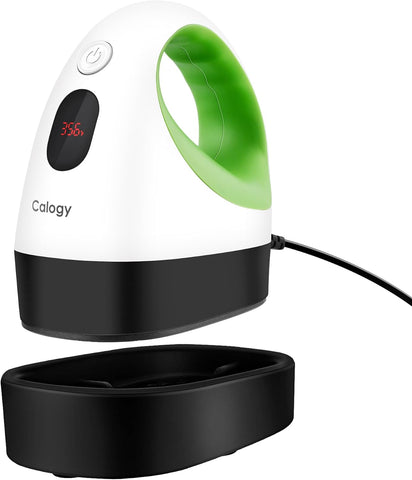 Calogy Mini Heat Press, Heat Transfer Machine, Constant Temp Control, Insulated Safety Base, Fits for Crafts, T-Shirt, Hat, Cap, Pillows (White Green)