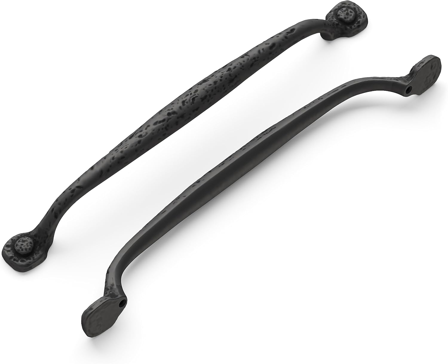 Hickory Hardware 1 Pack Solid Core Kitchen Cabinet Pulls, Luxury Cabinet Handles, Hardware for Doors & Dresser Drawers, 8-13/16 Inch (224mm) Hole Center, Black Iron, Refined Rustic Collection