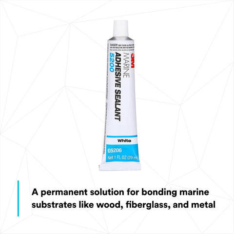 3M Marine Adhesive Sealant 5200, White, 1 oz Tube