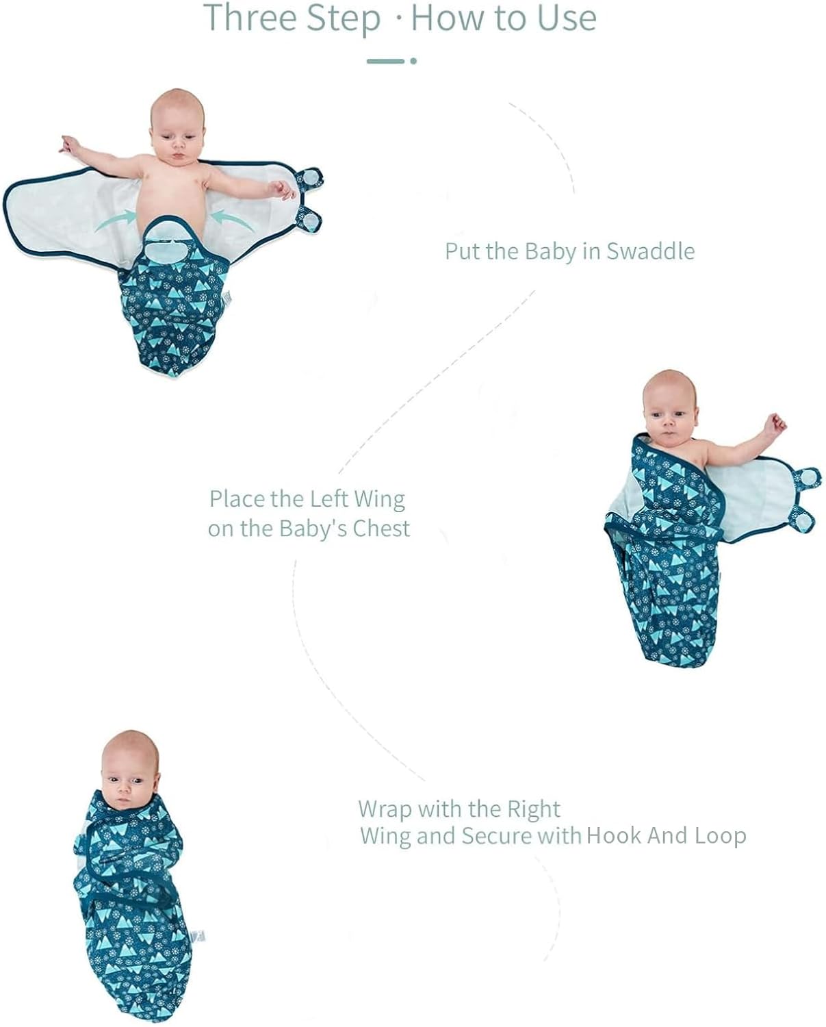 insular Baby Swaddle Wrap, Swaddle Blanket for Newborn and Infant, Adjustable Velcro Swaddling Set for Boy and Girl, Soft Cotton Baby Sleep Sack 3 Pack, Bear, Small(0-3 Month)
