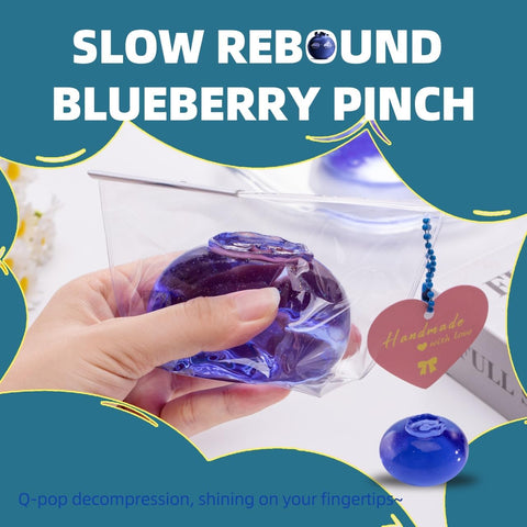 Handmade Silicon Taba Clear Blueberry Squishy,Safe & Non-toxic Sticky Big Jumbo Mochi Squishy Toy for Kids & Adults, Cute Stress-Relief Fidget Squeeze Toys for Relaxation & Sensory Play