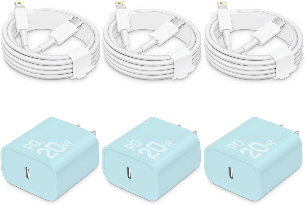 CXX 20W Fast Charger for iPhone 14/13/12 [3-Pack, MFi Certified]