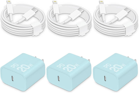 CXX 20W Fast Charger for iPhone 14/13/12 [3-Pack, MFi Certified]
