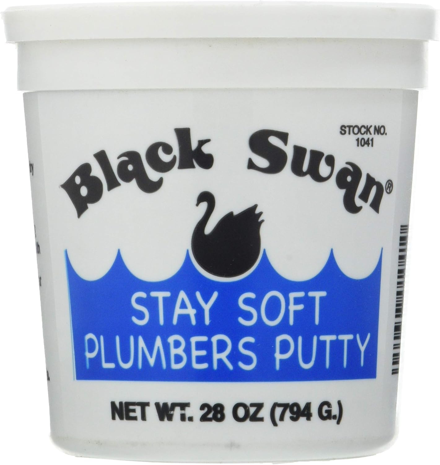 Black Swan Stay Soft Plumbers Putty, 3lbs - Crack-Resistant, Ideal for Sink Drain, Faucets & Fixtures, Stretchable Plumber Putty - White