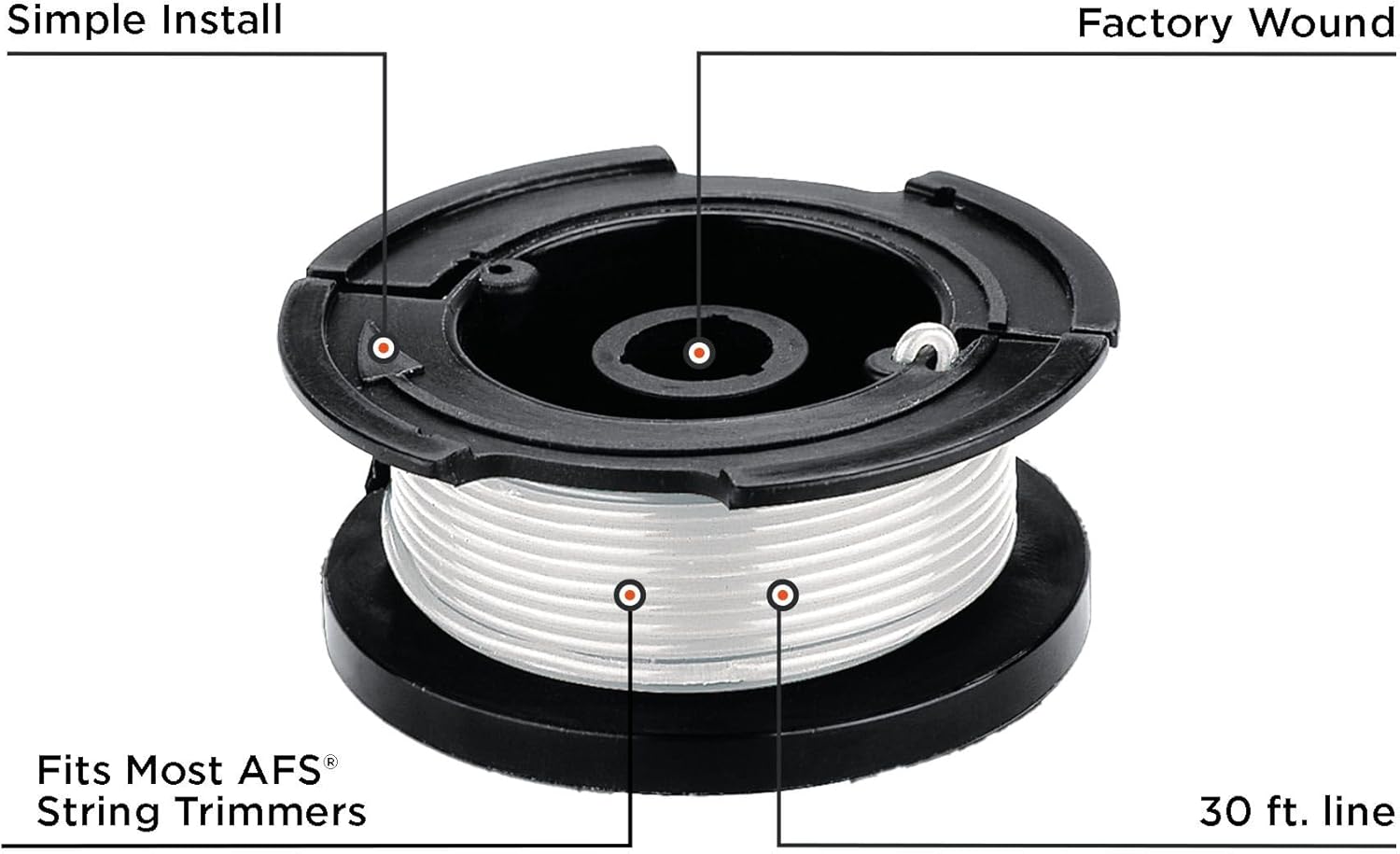 BLACK+DECKER Weed Eater String, Genuine OEM Authentic Trimmer Line, 3-Pack, 30-Feet of Replacement Spool, 0.065-Inch Diameter (AF1003ZP)